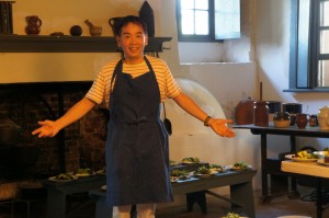 In the basement historic kitchen at Morris Jumel Mansion  1765. 